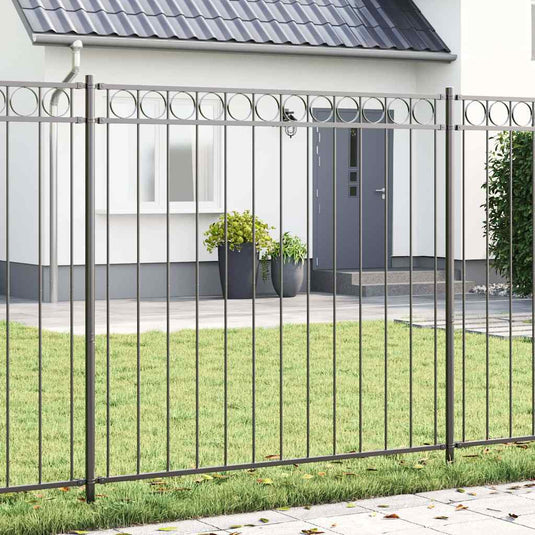 Vidaxl hecelement grijs 170 x 170 cm staal