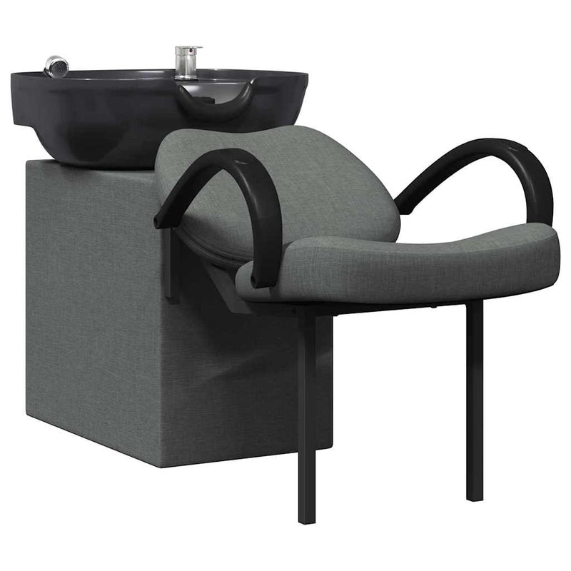 Afbeelding laden in galerijviewer, Vidaxl shampoo stoel donkergrijs en zwart 63 x 141 x 92 cm stof
