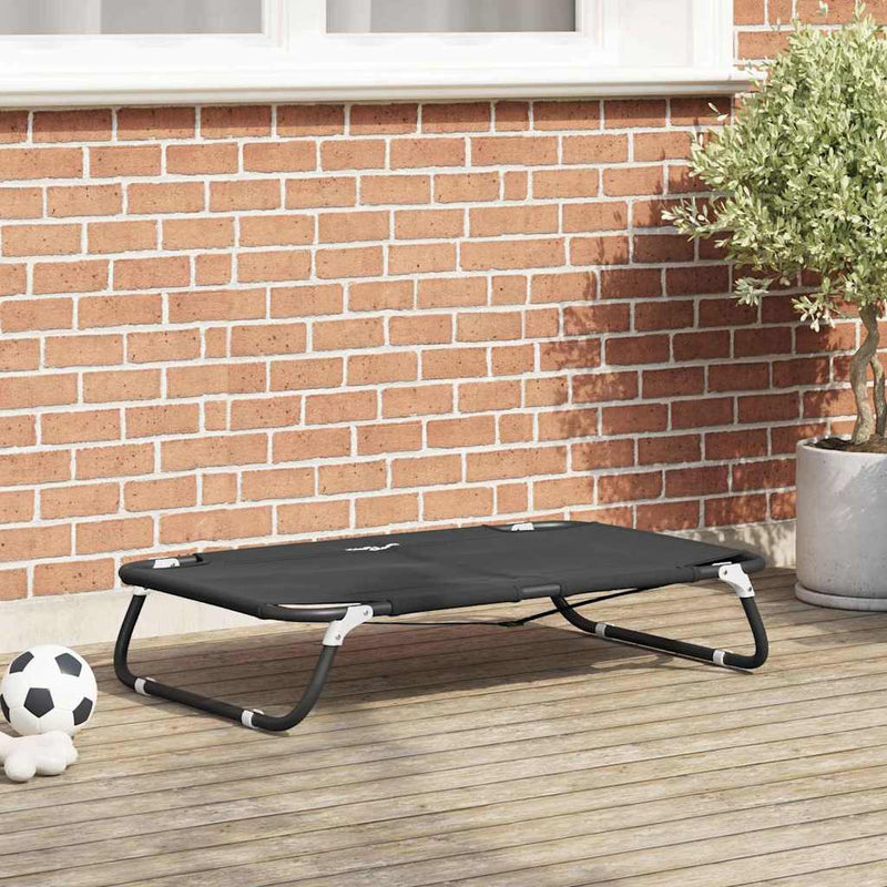 Afbeelding laden in galerijviewer, Vidaxl hondenbed 90 x 55 x 18 cm staal zwart
