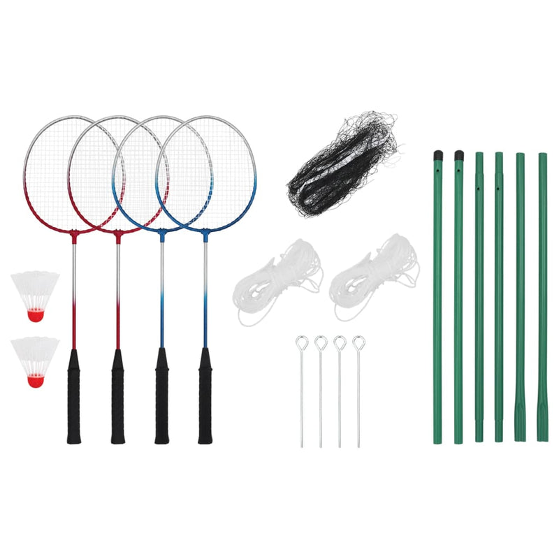 Afbeelding laden in galerijviewer, Vidaxl badmintonset met 4 rackets en net 620x151 cm
