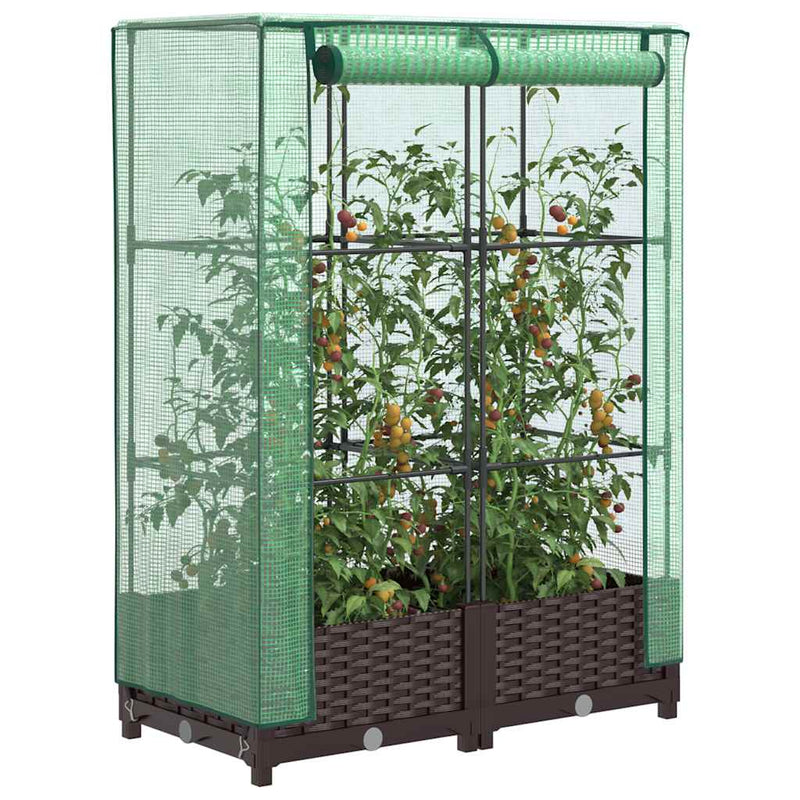 Afbeelding laden in galerijviewer, Vidaxl plantenbak verhoogd met kashoes 80x40x123 cm rattanlook
