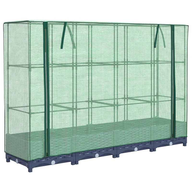 Afbeelding laden in galerijviewer, Vidaxl verhoogde plantenbak met kashoes rotanlook 160x40x123 cm
