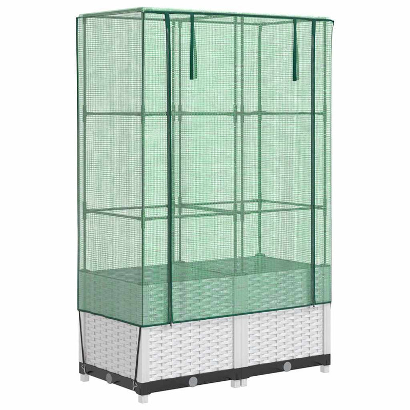 Afbeelding laden in galerijviewer, Vidaxl plantenbak verhoogd met kashoes 80x40x138 cm rattanlook
