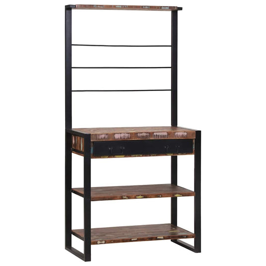 Vidaxl keukenrek multikleur en zwart 80 x 40 x 160 cm