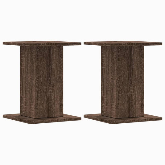 Vidaxl plantenstandaards 2 st 30x30x40 cm bewerkt hout bruin eiken