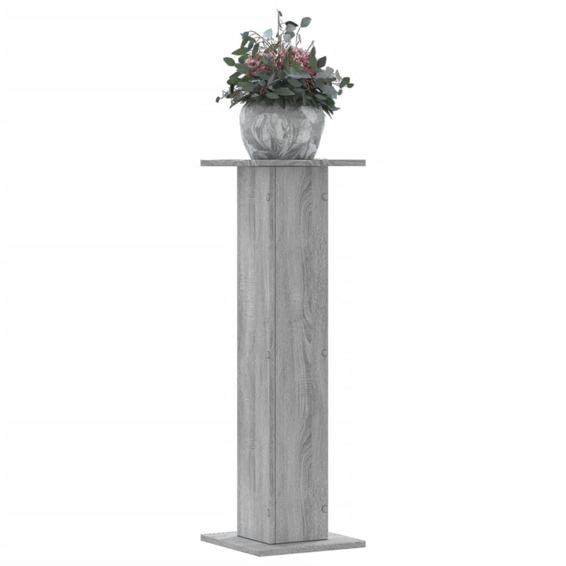 Afbeelding laden in galerijviewer, Vidaxl plantenstandaards 2 st 30x30x95 cm bewerkt hout grijs sonoma
