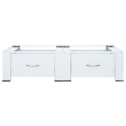 Vidaxl dubbele wasmachine sokkel met lades wit