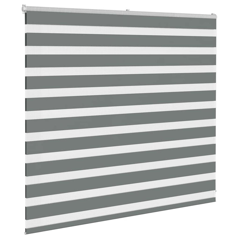 Afbeelding laden in galerijviewer, Vidaxl zebra rolgordijn 155x100 cm stofbreedte 150,9 cm donkergrijs
