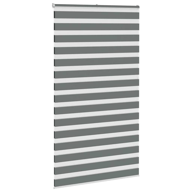 Afbeelding laden in galerijviewer, Vidaxl zebra rolgordijn 120x200 cm stofbreedte 115,9 cm donkergrijs
