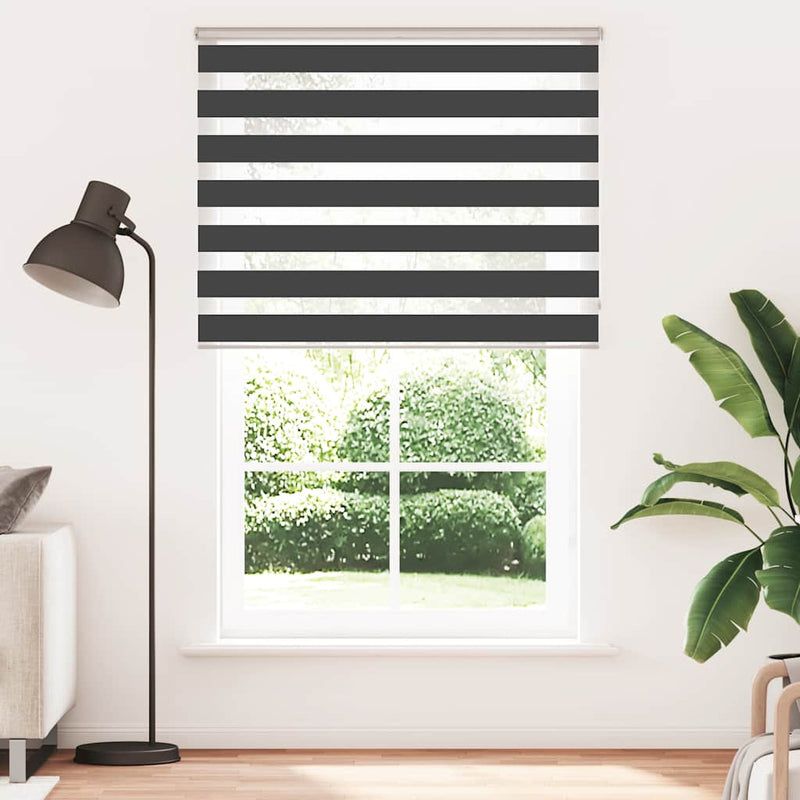 Afbeelding laden in galerijviewer, Vidaxl zebra rolgordijn 140x200 cm stofbreedte 135,9 cm zwart
