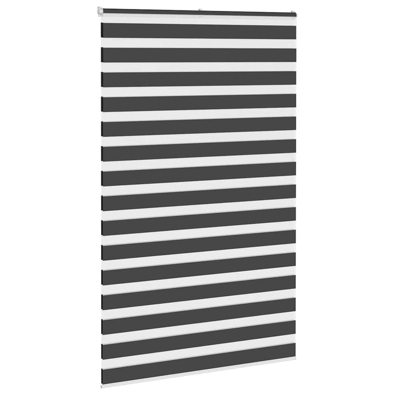 Afbeelding laden in galerijviewer, Vidaxl zebra rolgordijn 140x200 cm stofbreedte 135,9 cm zwart
