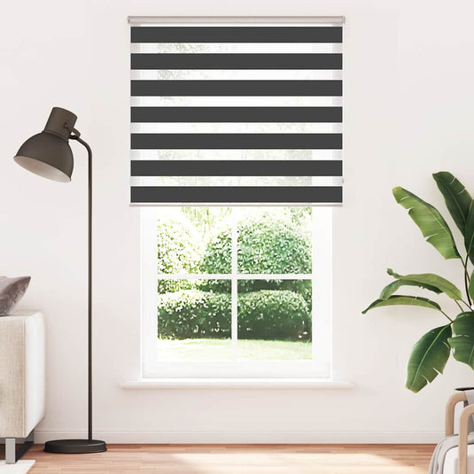 Vidaxl zebra rolgordijn 125x230 cm stofbreedte 120,9 cm zwart