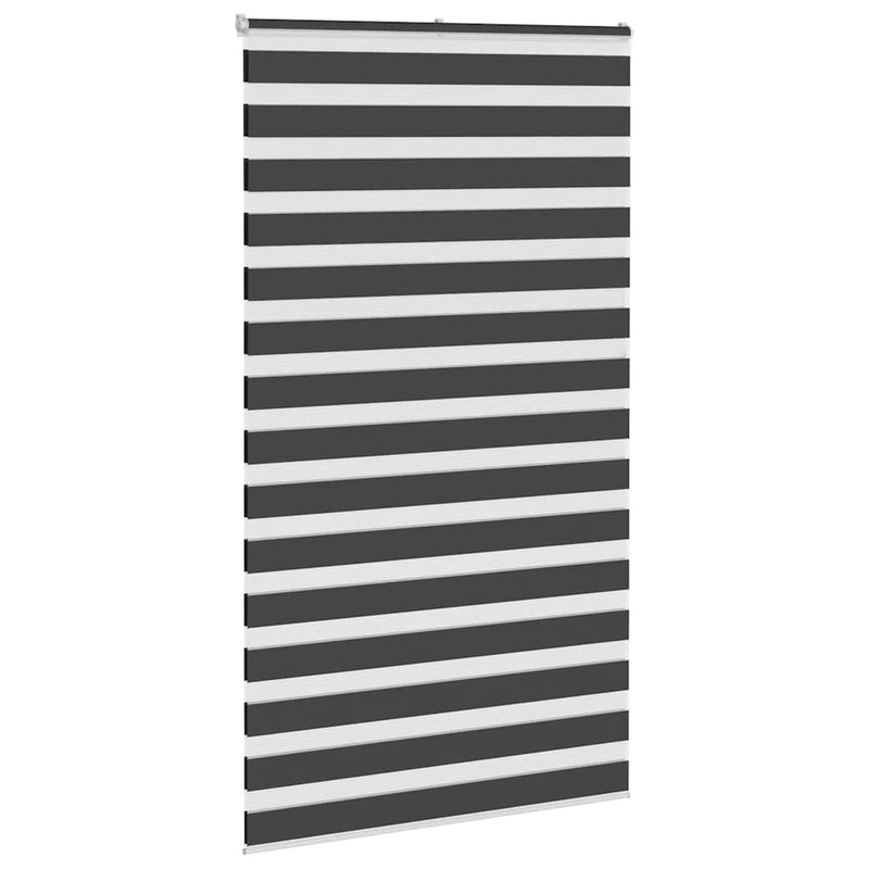 Afbeelding laden in galerijviewer, Vidaxl zebra rolgordijn 125x230 cm stofbreedte 120,9 cm zwart
