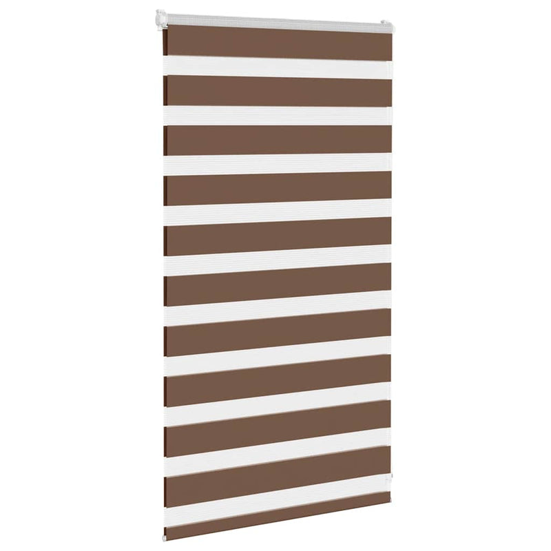 Afbeelding laden in galerijviewer, Vidaxl zebra rolgordijn 80x100 cm stofbreedte 75,9 cm polyester bruin
