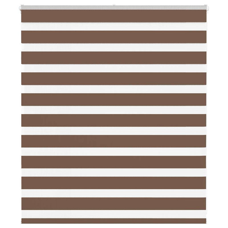 Afbeelding laden in galerijviewer, Vidaxl zebra rolgordijn 125x100 cm stofbreedte 120,9cm polyester bruin
