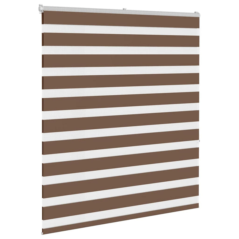 Afbeelding laden in galerijviewer, Vidaxl zebra rolgordijn 130x150 cm stofbreedte 125,9cm polyester bruin
