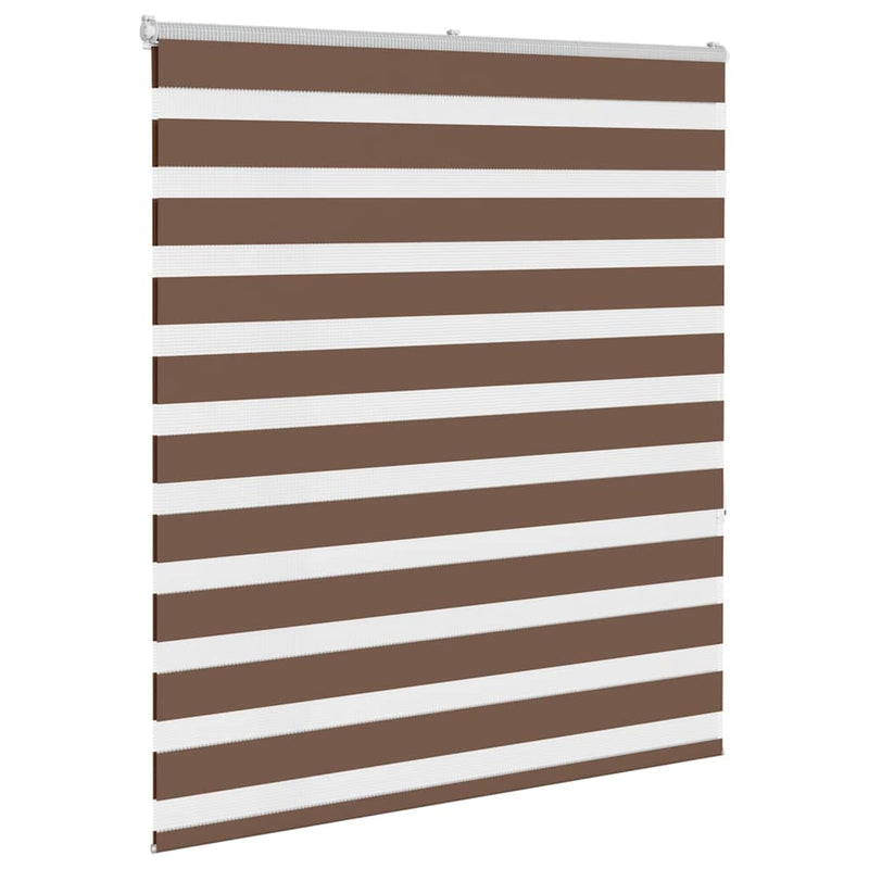 Afbeelding laden in galerijviewer, Vidaxl zebra rolgordijn 135x150 cm stofbreedte 130,9cm polyester bruin
