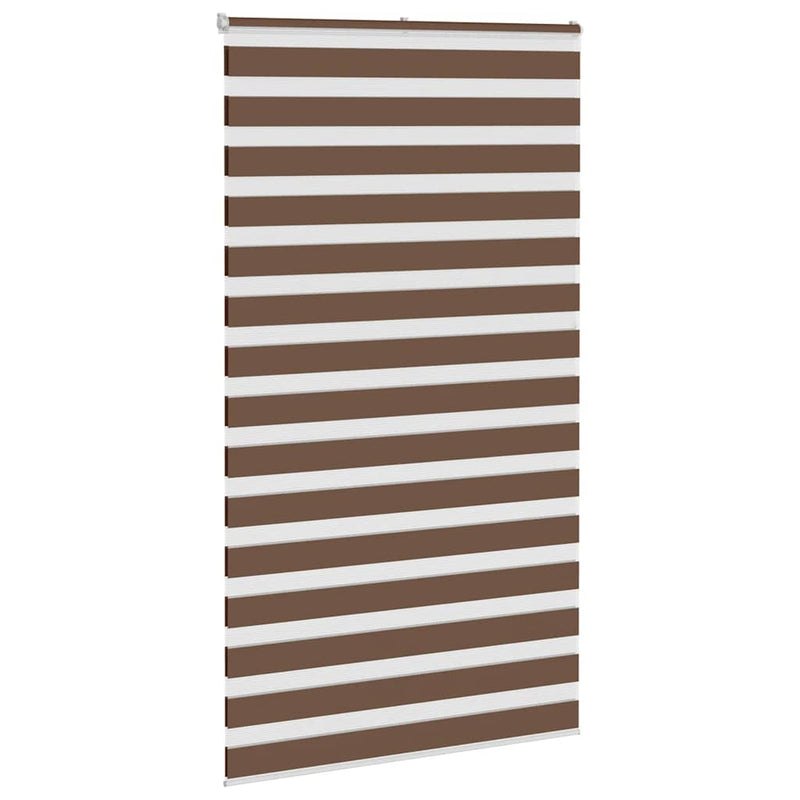 Afbeelding laden in galerijviewer, Vidaxl zebra rolgordijn 130x200 cm stofbreedte 125,9cm polyester bruin
