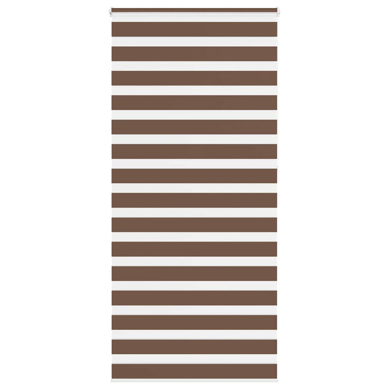 Afbeelding laden in galerijviewer, Vidaxl zebra rolgordijn 100x230 cm stofbreedte 95,9 cm polyester bruin
