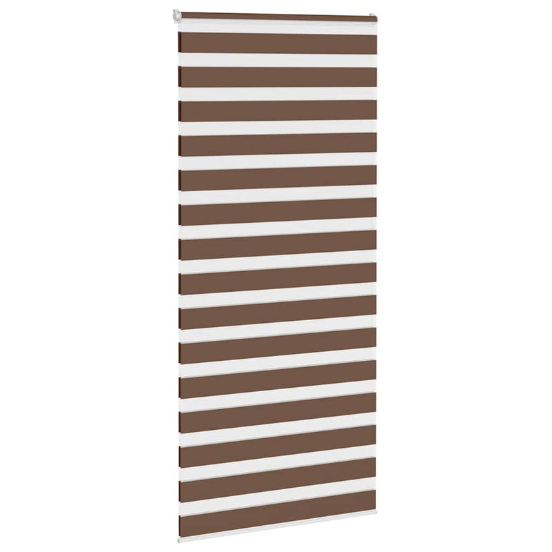 Afbeelding laden in galerijviewer, Vidaxl zebra rolgordijn 100x230 cm stofbreedte 95,9 cm polyester bruin
