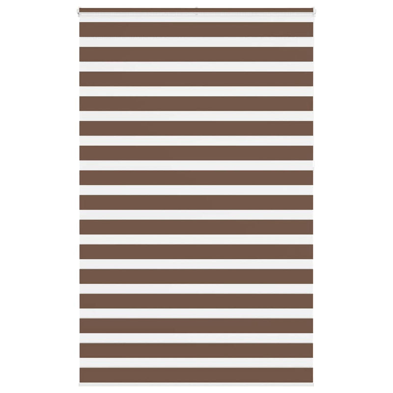 Afbeelding laden in galerijviewer, Vidaxl zebra rolgordijn 140x230 cm stofbreedte 135,9cm polyester bruin
