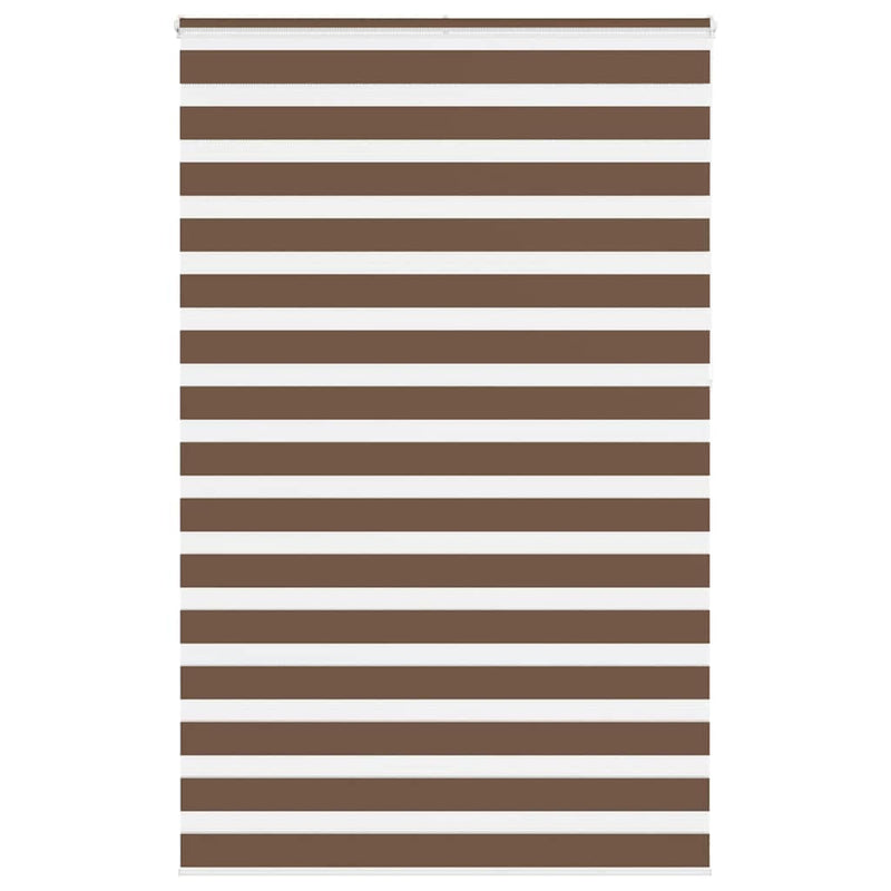 Afbeelding laden in galerijviewer, Vidaxl zebra rolgordijn 150x230 cm stofbreedte 145,9cm polyester bruin

