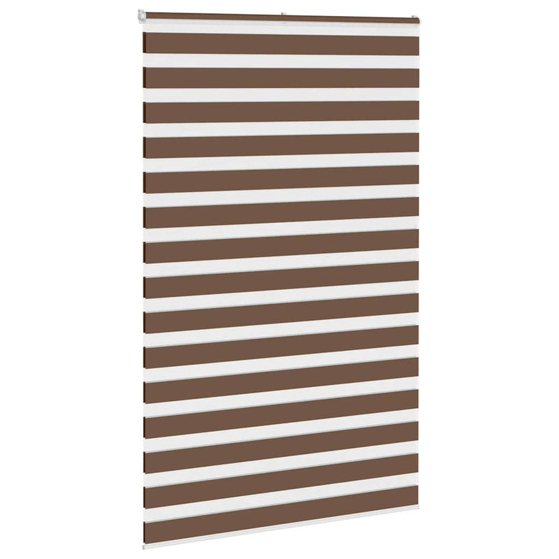 Afbeelding laden in galerijviewer, Vidaxl zebra rolgordijn 150x230 cm stofbreedte 145,9cm polyester bruin
