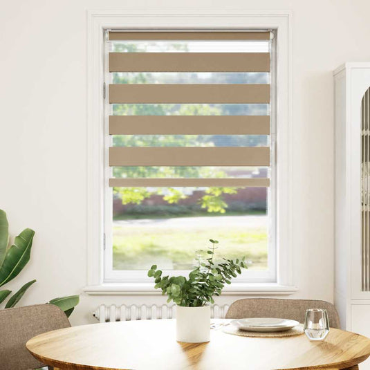 Vidaxl zebra blind 75x100 cm stofbreedte 70,9 cm polyester zandbruin