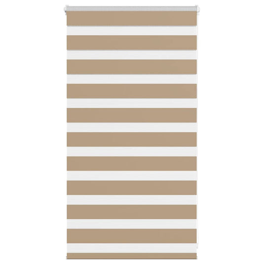Vidaxl zebra blind 85x100 cm stofbreedte 80,9 cm polyester zandbruin
