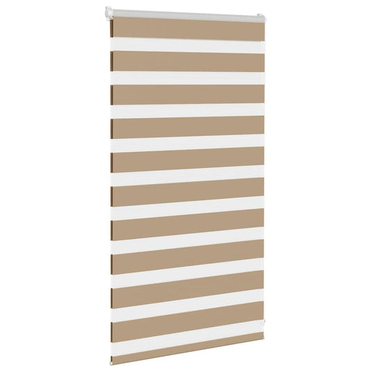 Vidaxl zebra blind 85x100 cm stofbreedte 80,9 cm polyester zandbruin