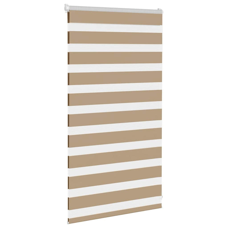 Afbeelding laden in galerijviewer, Vidaxl zebra blind 90x100 cm stofbreedte 85,9 cm polyester zandbruin
