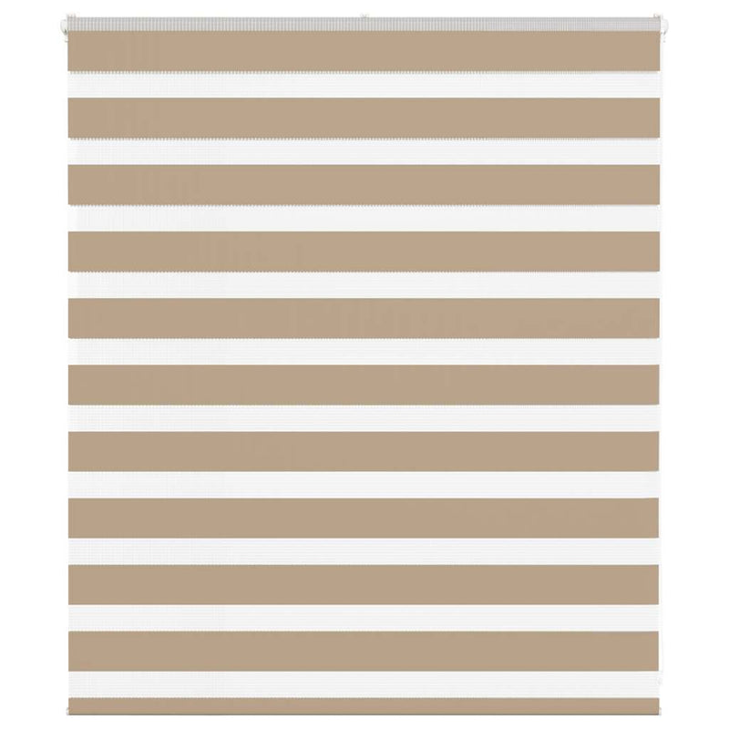 Afbeelding laden in galerijviewer, Vidaxl zebra blind 135x100 cm stofbreedte 130,9 cm polyester zandbruin
