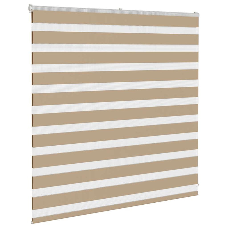 Afbeelding laden in galerijviewer, Vidaxl zebra blind 145x100 cm stofbreedte 140,9 cm polyester zandbruin

