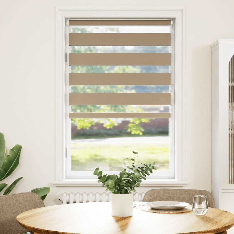 Afbeelding laden in galerijviewer, Vidaxl zebra blind 70x150 cm stofbreedte 65,9 cm polyester zandbruin
