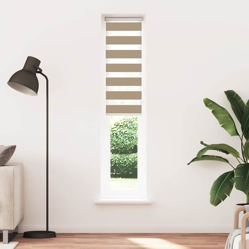 Afbeelding laden in galerijviewer, Vidaxl zebra blind 40x200 cm stofbreedte 35,9 cm polyester zandbruin
