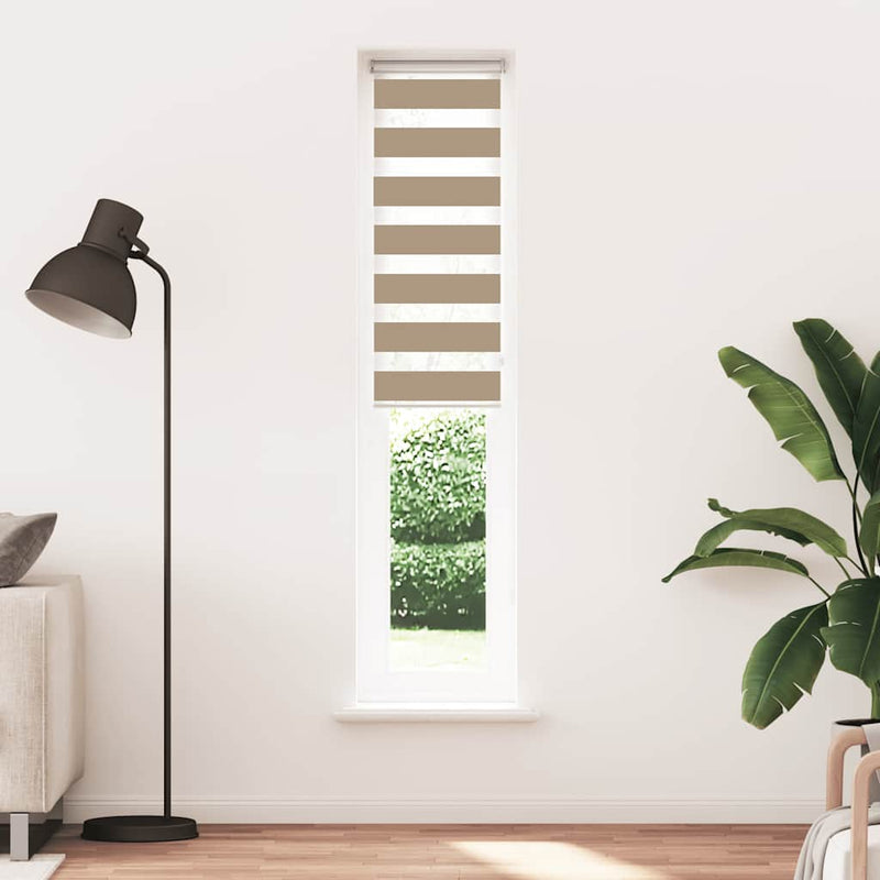 Afbeelding laden in galerijviewer, Vidaxl zebra blind 50x200 cm stofbreedte 55,9 cm polyester zandbruin
