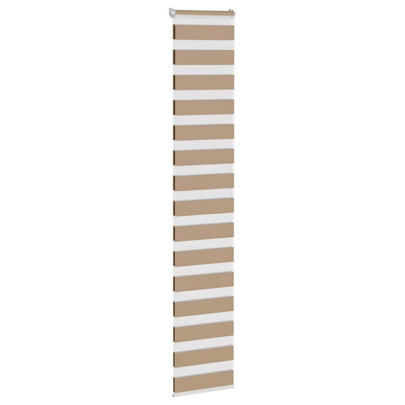 Afbeelding laden in galerijviewer, Vidaxl zebra blind 50x200 cm stofbreedte 55,9 cm polyester zandbruin
