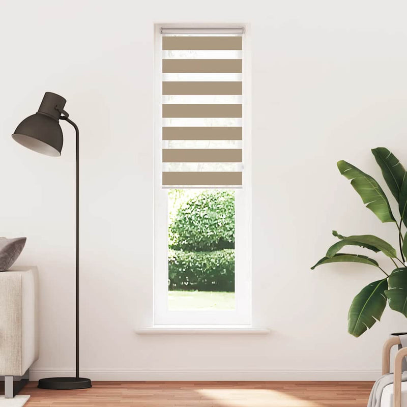 Afbeelding laden in galerijviewer, Vidaxl zebra blind 55x200 cm stofbreedte 50,9 cm polyester zandbruin
