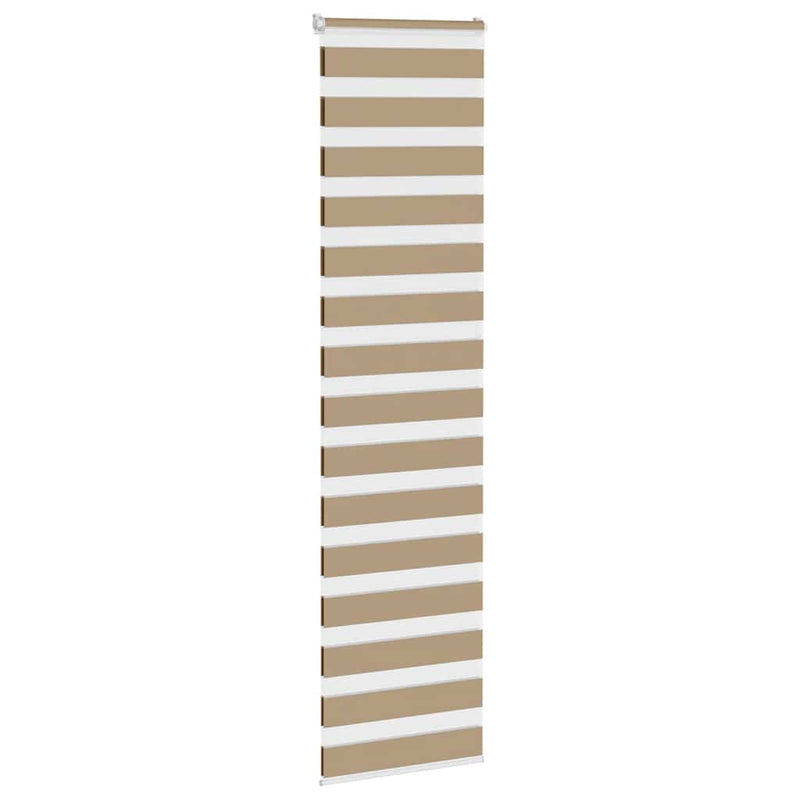 Afbeelding laden in galerijviewer, Vidaxl zebra blind 55x200 cm stofbreedte 50,9 cm polyester zandbruin

