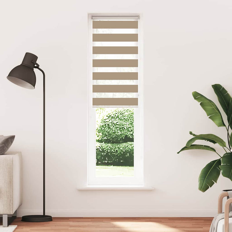 Afbeelding laden in galerijviewer, Vidaxl zebra blind 65x200 cm stofbreedte 60,9 cm polyester zandbruin
