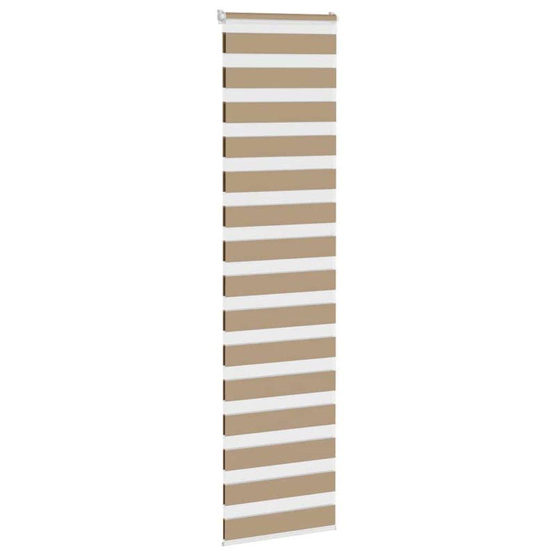 Afbeelding laden in galerijviewer, Vidaxl zebra blind 65x200 cm stofbreedte 60,9 cm polyester zandbruin
