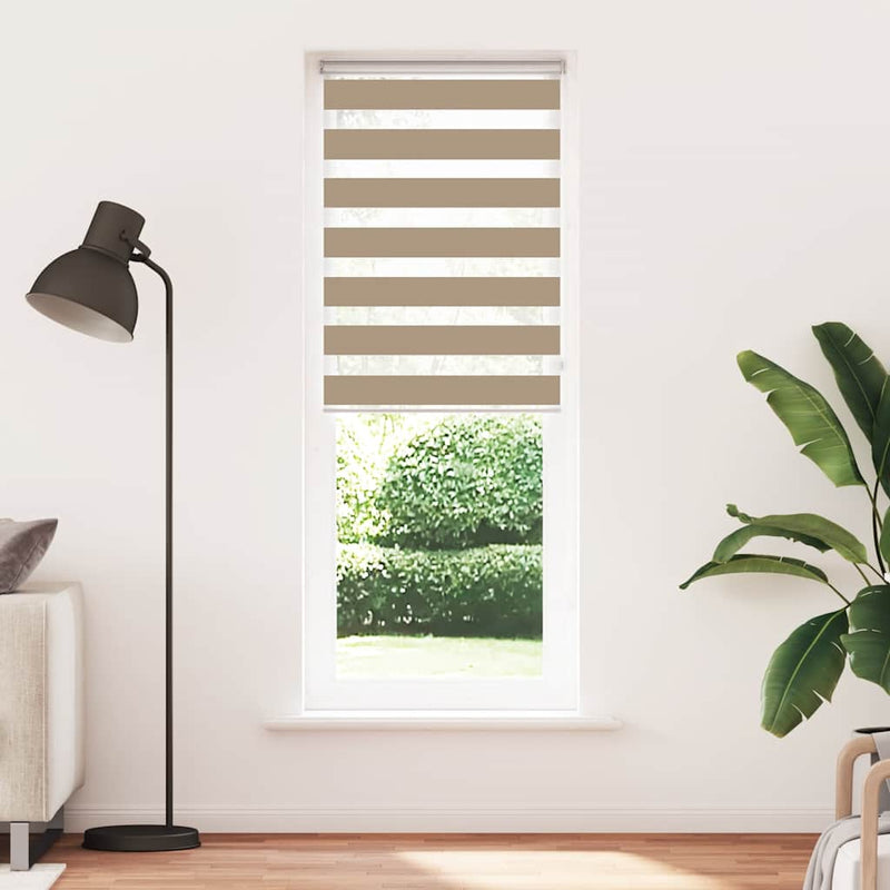 Afbeelding laden in galerijviewer, Vidaxl zebra blind 80x200 cm stofbreedte 75,9 cm polyester zandbruin

