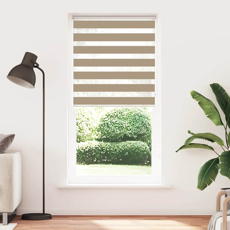 Afbeelding laden in galerijviewer, Vidaxl zebra blind 110x200 cm stofbreedte 105,9 cm polyester zandbruin
