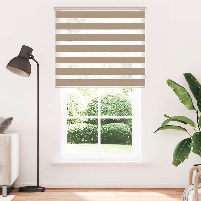Afbeelding laden in galerijviewer, Vidaxl zebra blind 135x200 cm stofbreedte 130,9 cm polyester zandbruin
