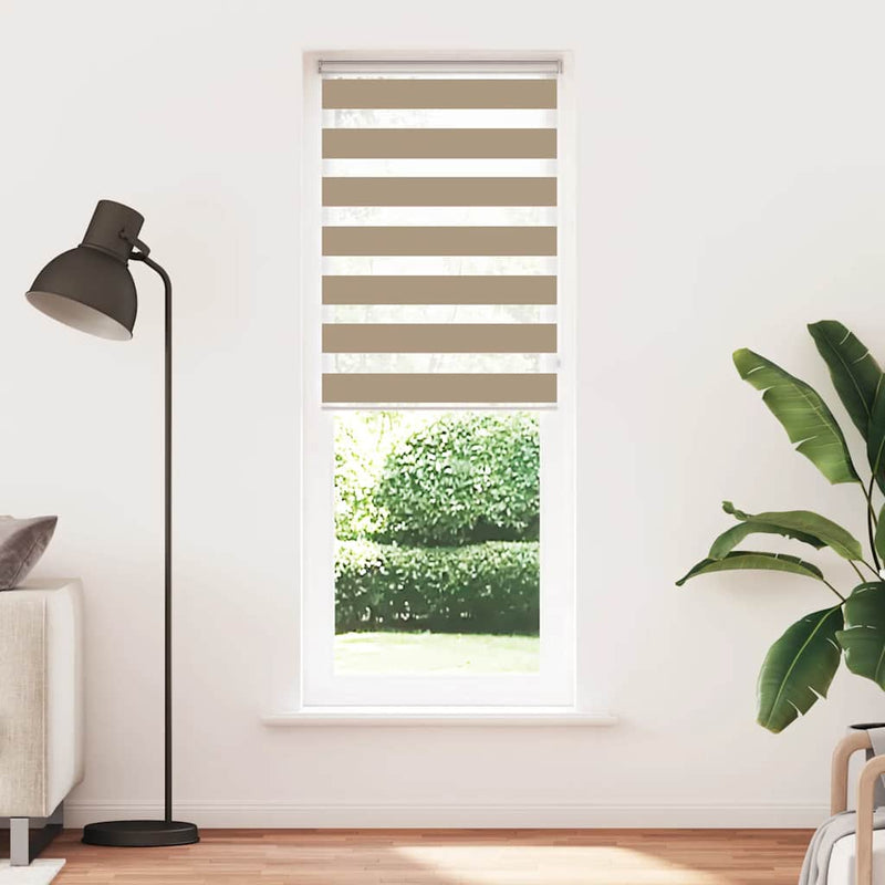 Afbeelding laden in galerijviewer, Vidaxl zebra blind 90x230 cm stofbreedte 85,9 cm polyester zandbruin
