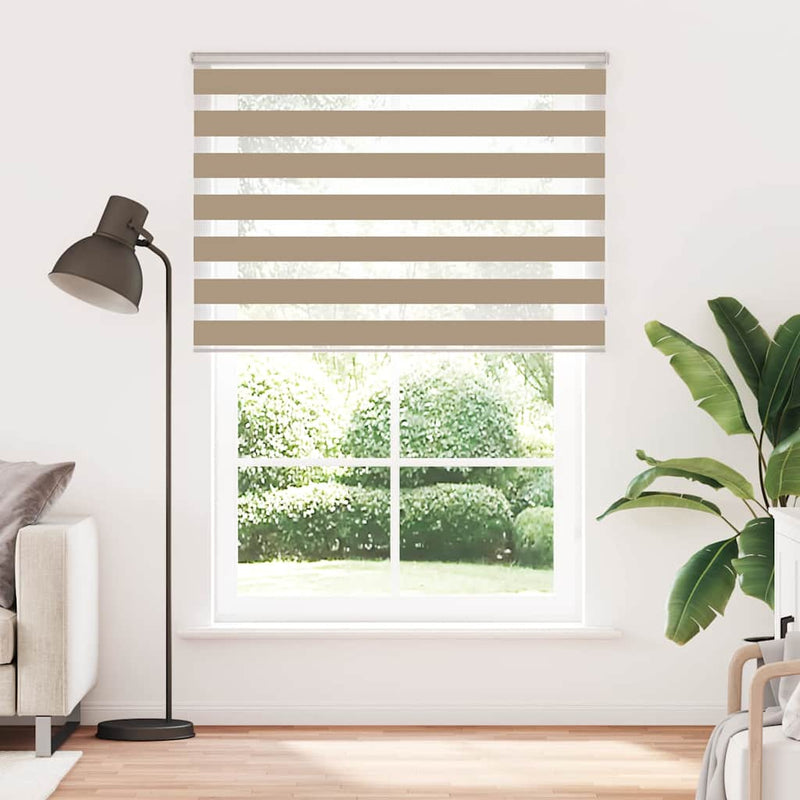 Afbeelding laden in galerijviewer, Vidaxl zebra blind 155x230 cm stofbreedte 150,9 cm polyester zandbruin
