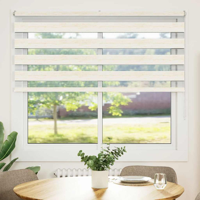 Afbeelding laden in galerijviewer, Vidaxl zebra rolgordijn 165x100 cm stofbreedte 160,9 cm marmerbeige
