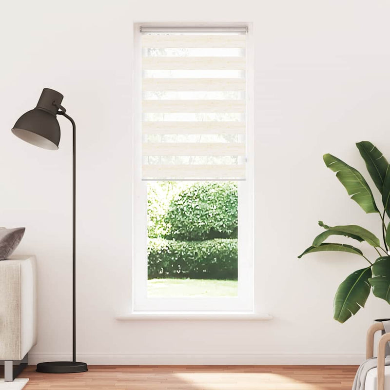 Afbeelding laden in galerijviewer, Vidaxl zebra rolgordijn 75x230 cm stofbreedte 70,9 cm marmerbeige
