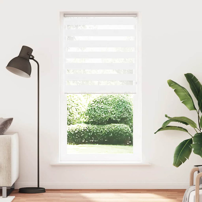 Afbeelding laden in galerijviewer, Vidaxl zebra rolgordijn 110x200 cm stofbreedte 105,9cm polyester wit
