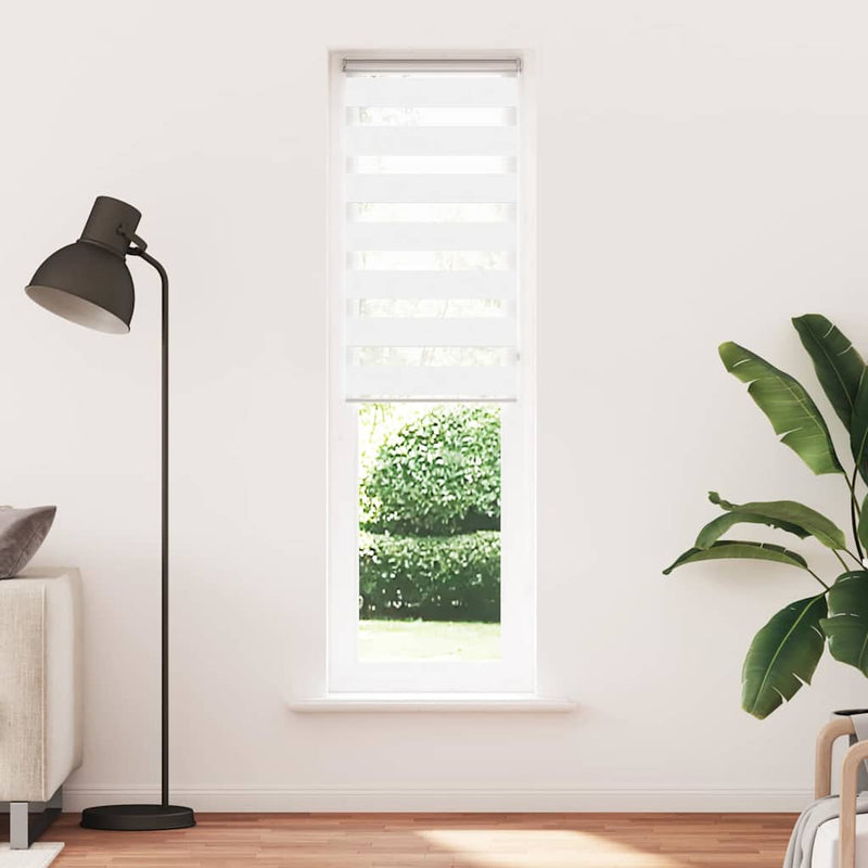 Afbeelding laden in galerijviewer, Vidaxl zebra rolgordijn 60x230 cm stofbreedte 55,9 cm polyester wit
